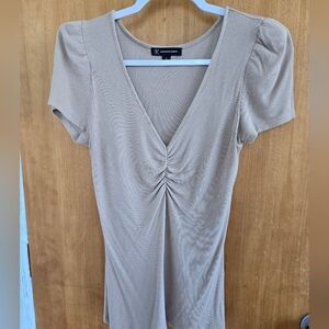 Beige Short Sleeve Dress